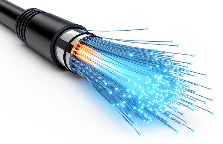 Fiber optic cable closeup